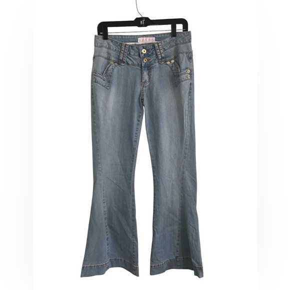 Vintage Y2K Authentic Baby Phat Low Rise Flare Jeans With Gold‎ Design Size 9 - Picture 2 of 11